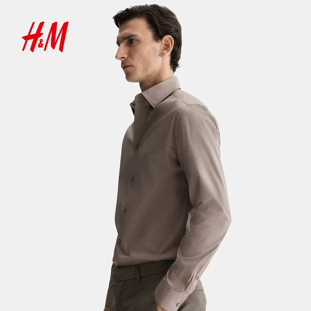 Летняя эластичная рубашка, slim fit