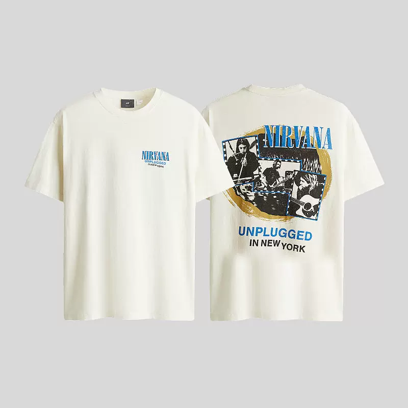 [Nirvana] футболка мужская и женская Nirvana группа свободная ретро с принтом нижняя часть 1225609