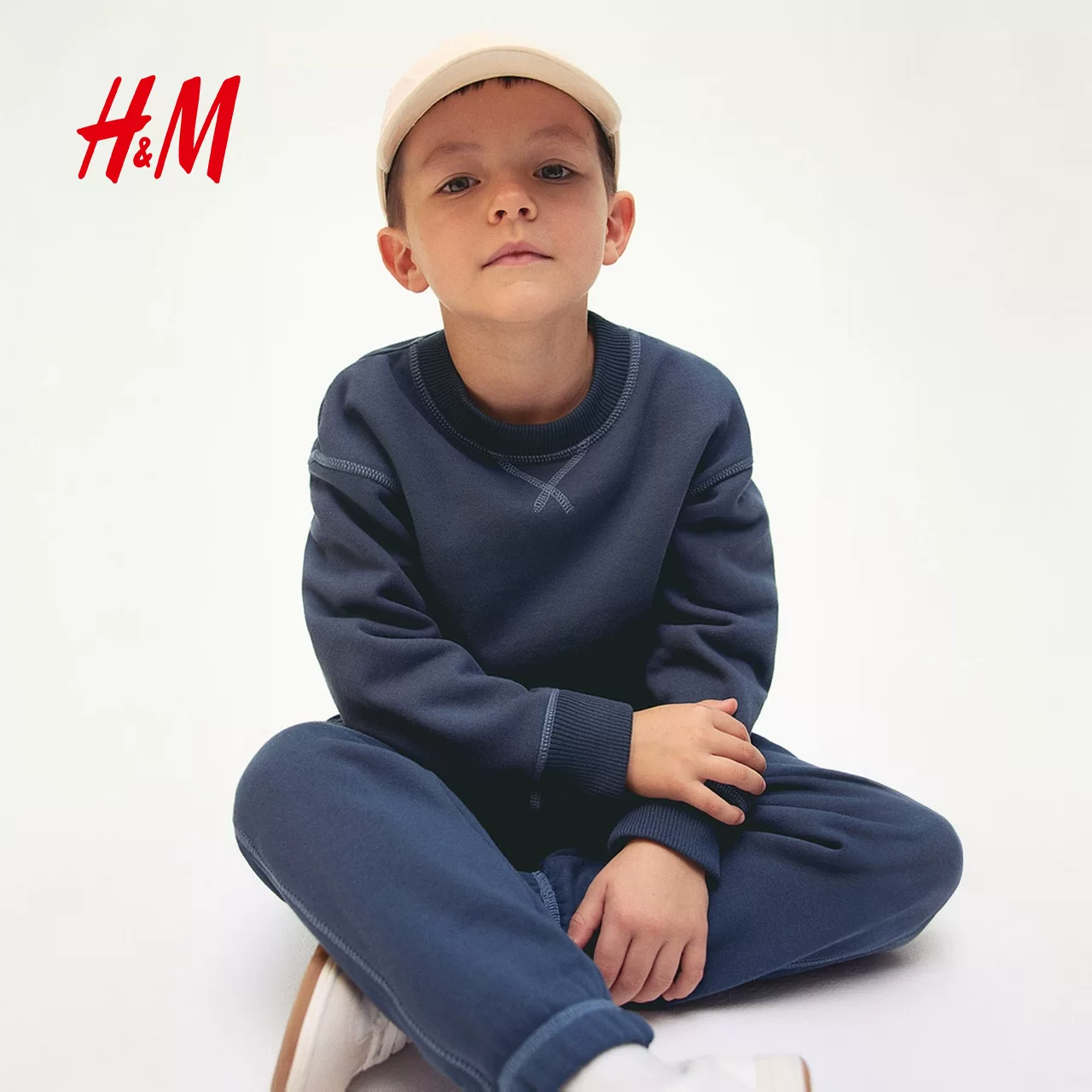 Детская одежда HM, толстовка из хлопка с круглым вырезом для детей-мальчиков, хлопковая ткань 1263990