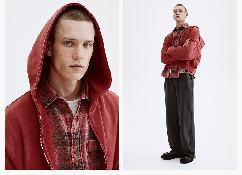 Красная футболка, толстовка с капюшоном, базовый приятный телу кардиган H&M 