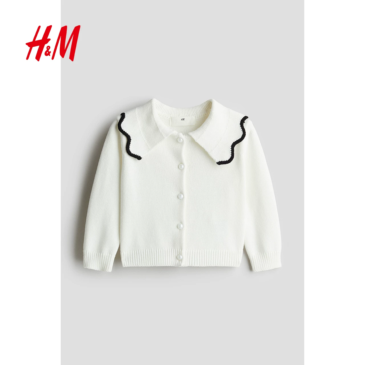 Knitted summer sweater with a round collar, comfortable long-sleeve, cardigan, children's clothing