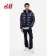 HM men's cotton coat summer quilted outdoor lightweight loose hooded jacket 1169656