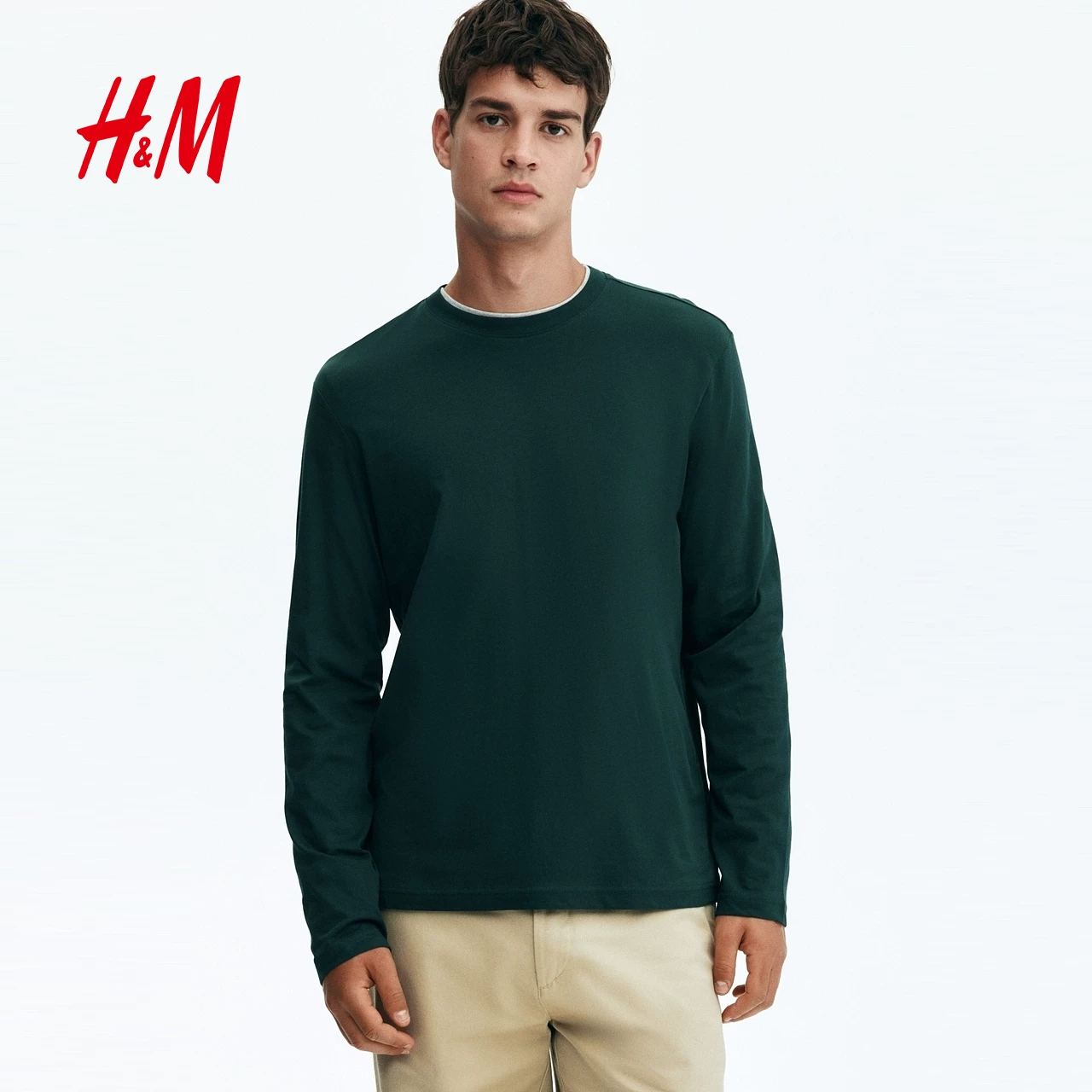 Модная футболка с круглым вырезом, мягкая основа с длинным рукавом,Oversize