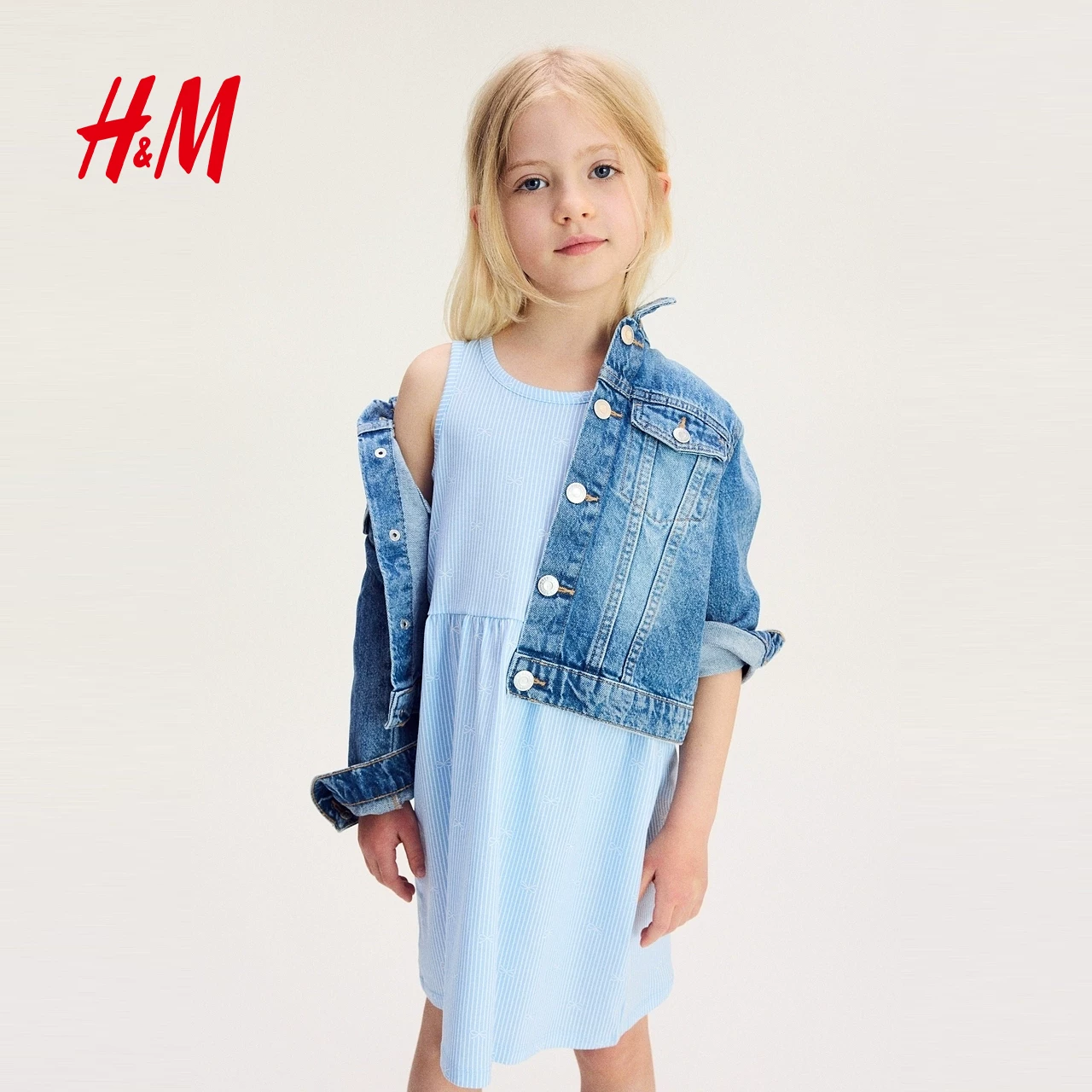Детская одежда HM детское платье для девочек-летний стиль милое безрукавное платье с круглым вырезом, печатное микро-раструшенное платье 1157735