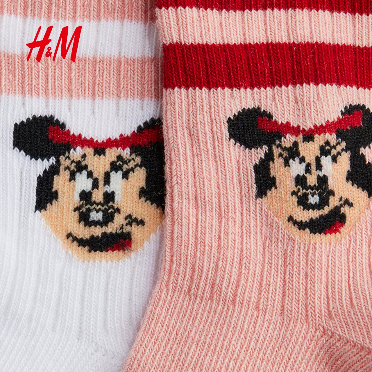 [Disney Серия] Детская одежда HM носки для малышей мальчиков и девочек 2 пары носки Микки и Минни добавленные жаккардовые 1290734