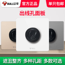 Bull blank panel switch socket 86 type household decorative whiteboard with outlet hole TV network perforated panel