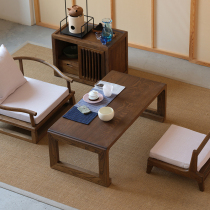 Старое elm wood tatami tatami tea table New Chinese solid wood wood table table Zen Sermon table Zen Sermon table Zee