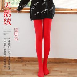 leggings ສີແດງຂະຫນາດໃຫຍ່ pantyhose wedding bride ໃນພາກຮຽນ spring ແລະດູໃບໄມ້ລົ່ນບາງ ຖົງໃສ່ເຈົ້າສາວຕ້ານການ snatch ຫຼັກຊັບງານບຸນປີເກີດ