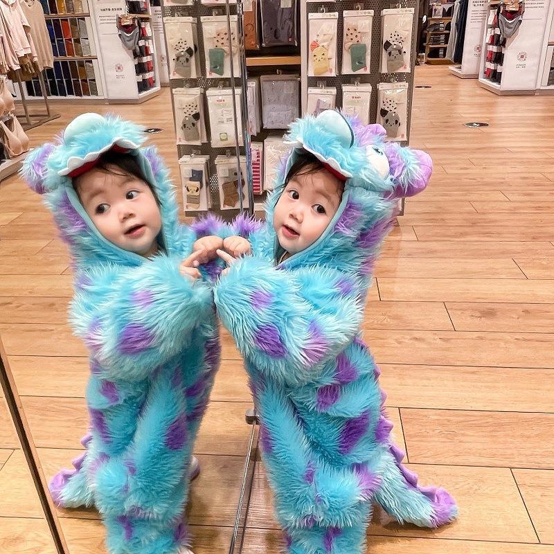 Furry Sullivan Internet Celebrity Autumn and Winter Clothing Baby Clothes Cute Baby Animal Clothes Dinosaur Jumpsuit Romper Pajamas