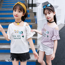 Girls short sleeve t shirt 2020 new summer gas children in the new summer - sleeved children half - sleeve tide