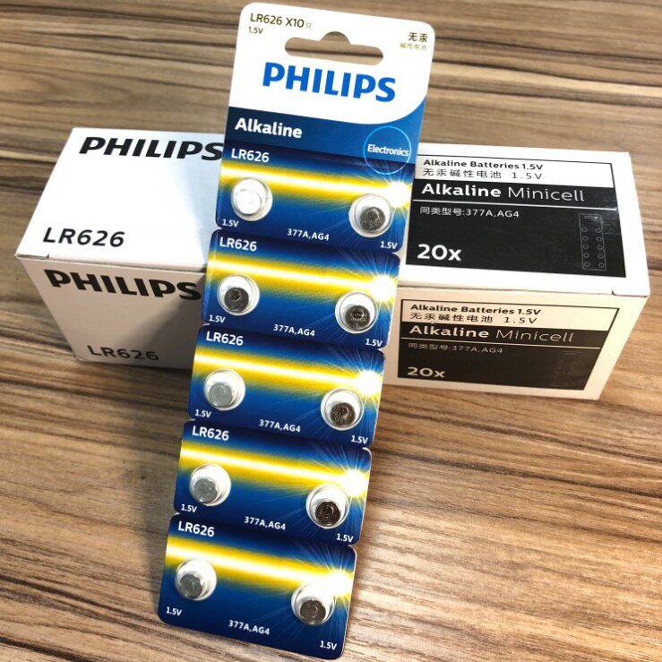 Philips LR626 button BATTERY AG4 AG4 377A 1 5V Electronic hand meter perpetual calendar timer remote control 10 grain