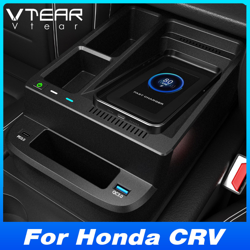 Suitable for Honda Crv Honda Cr-V Armrest Box Multi-Functional Storage Box Car Mobile Phone Wireless Charger