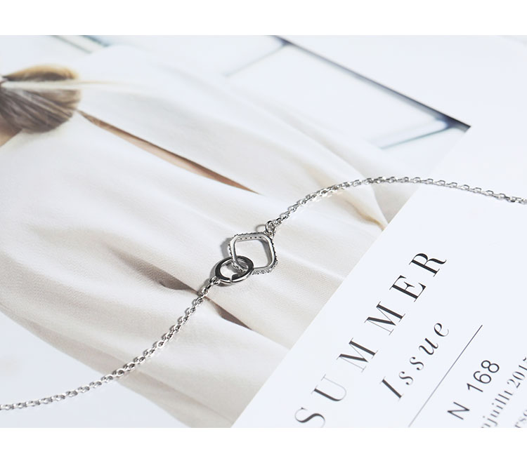 Trang sức bạc mê hoặc Vòng chân vuông hình chữ G nữ sterling bạc chuỗi mắt cá chân gợi cảm 2018 mới vòng chân nữ trang sức mắt cá chân lắc chân nữ hàn quốc