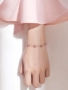 Mê hoặc bạc hai lớp dâu tây pha lê lạnh ánh sáng tính khí vòng tay nữ Hàn Quốc phiên bản của cá tính đơn giản sterling bạc vòng đeo tay nữ sinh viên vòng đeo tay nữ