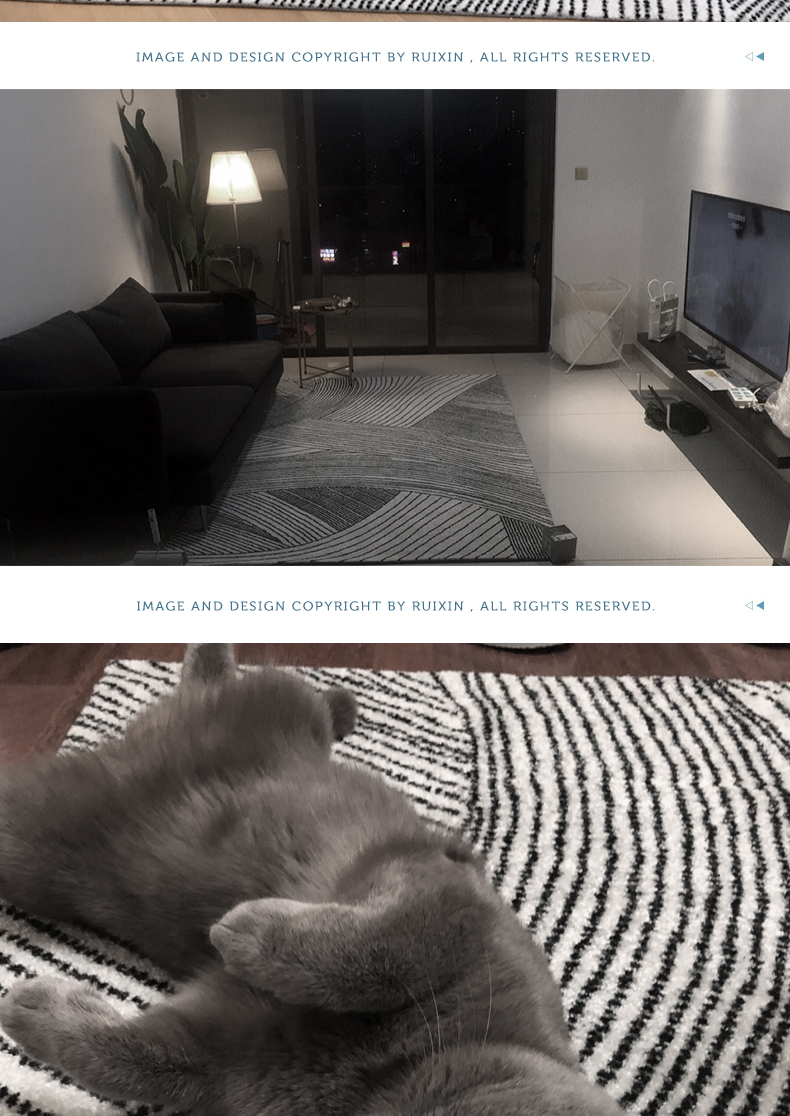 Ruixin thảm Bắc Âu đơn giản hiện đại thảm phòng ngủ phòng khách thảm phong cách bàn cà phê sofa tùy chỉnh thảm - Thảm thảm vintage