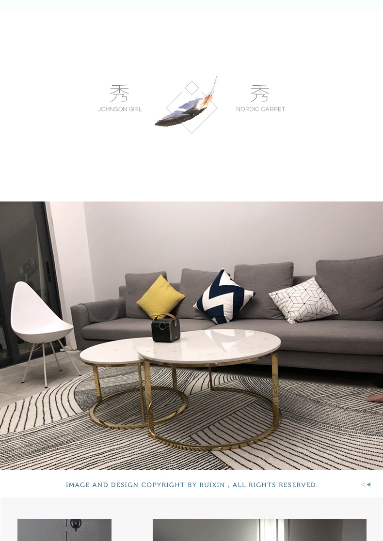 Ruixin thảm Bắc Âu đơn giản hiện đại thảm phòng ngủ phòng khách thảm phong cách bàn cà phê sofa tùy chỉnh thảm - Thảm thảm vintage