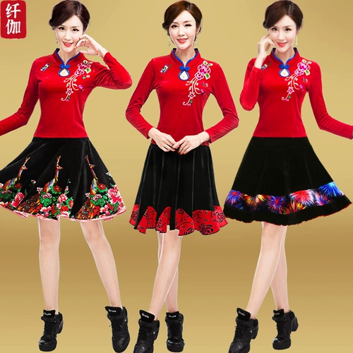 纤伽 Осенний комплект, ципао для пожилых людей, 2022, для среднего возраста