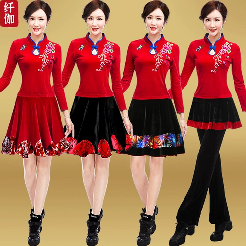 纤伽 Осенний комплект, ципао для пожилых людей, 2022, для среднего возраста