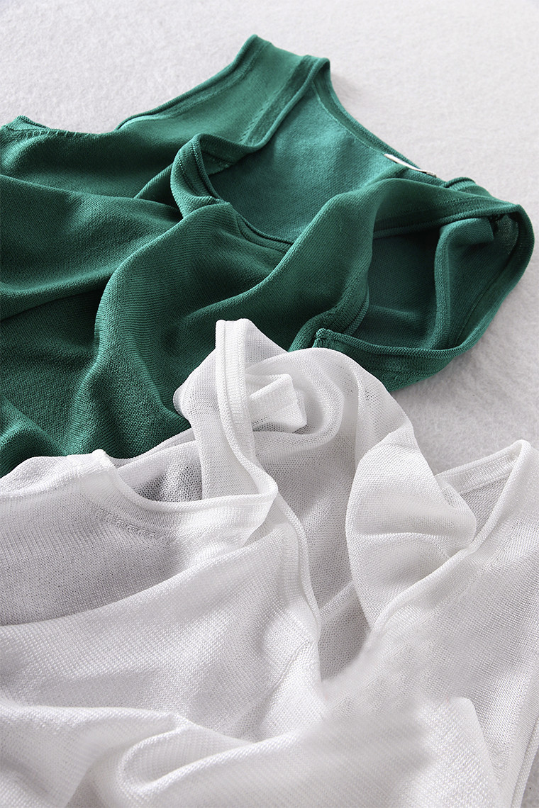 A209 Original DAN glossy knitted fabric, cool and cool summer, candy-colored sleeveless vest