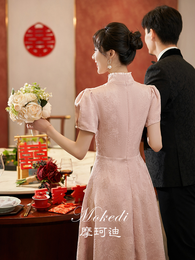 Fuchsia cheongsam, evening dress, summer wedding dress, Chinese style Fuchsia cheongsam, evening dress, summer wedding dress, Chinese style