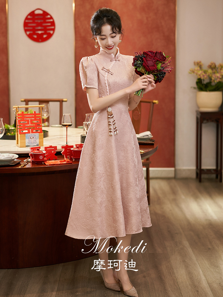 Fuchsia cheongsam, evening dress, summer wedding dress, Chinese style Fuchsia cheongsam, evening dress, summer wedding dress, Chinese style