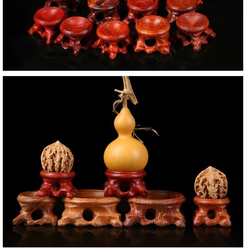 Collectables - autograph walnut hand twist gourd crystal ball egg decorating wooden furnishing articles rosewood wood bracket concave base