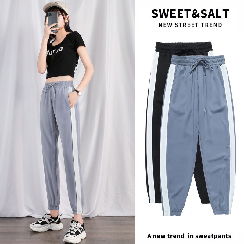 Ice Silk Sports Pants Women Pants Summer Thin loose lanterns Harun pants 2021 new 90% bundles of foot casual pants