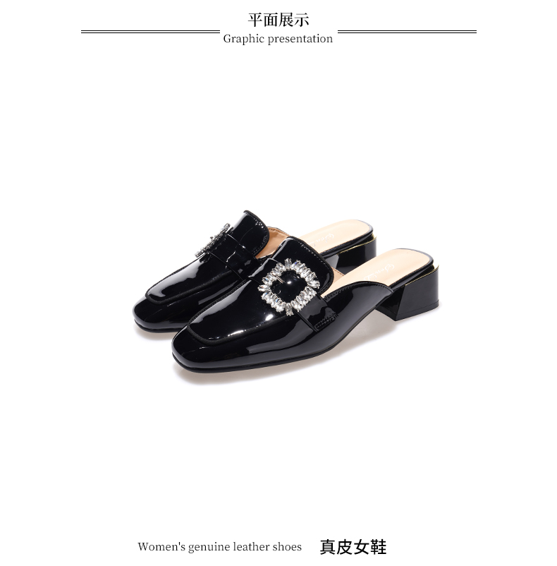 C8297 1620K GIÀY DÉP SANDAL NỮ JIARELA GẮN ĐÁ GÓT VUÔNG MÙA HÈ GIÀY DÉP NỮ DA BÒ G05 SẢN PHẨM MỚI