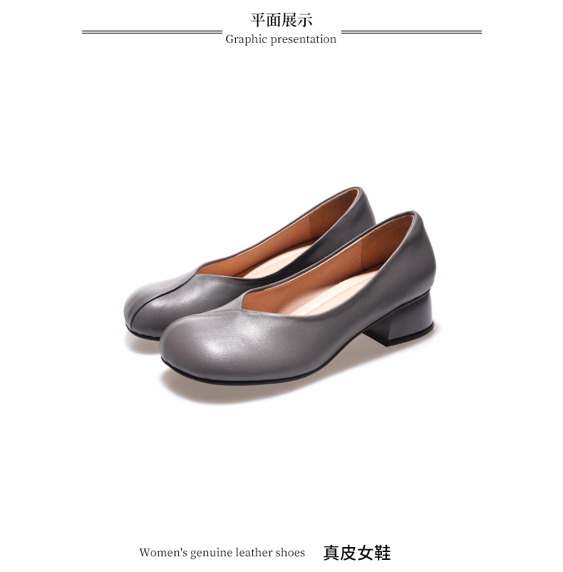 C8305 1620K GIÀY DA NỮ JIARELA MŨI TRÒN GÓT VUÔNG MÙA HÈ GIÀY DÉP NỮ DA BÒ G05 SẢN PHẨM MỚI