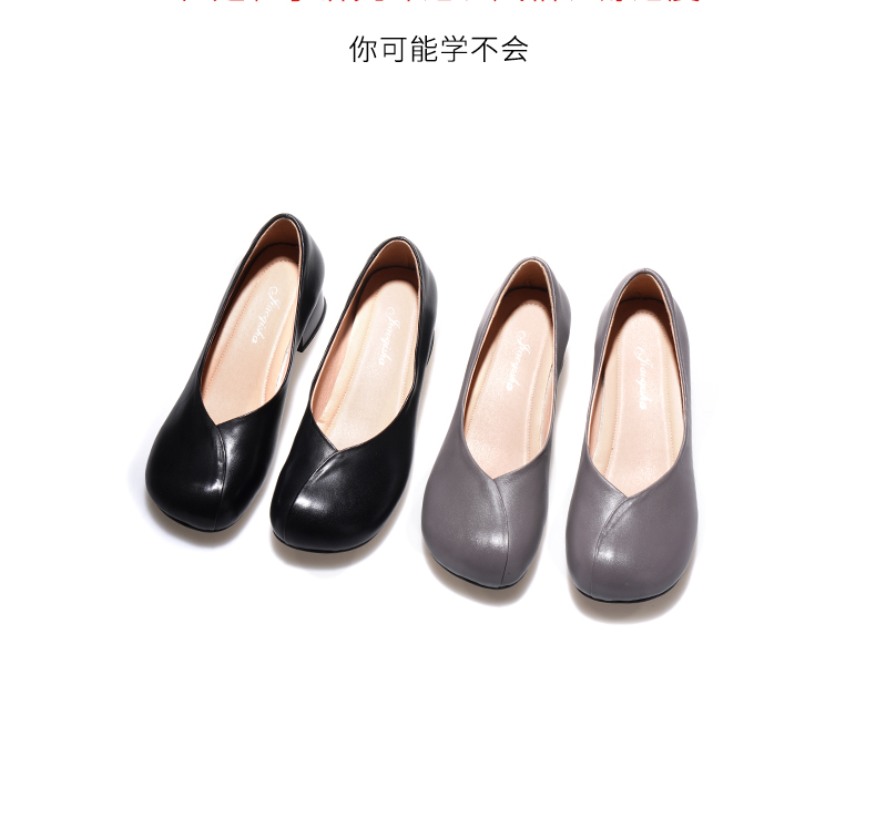C8305 1620K GIÀY DA NỮ JIARELA MŨI TRÒN GÓT VUÔNG MÙA HÈ GIÀY DÉP NỮ DA BÒ G05 SẢN PHẨM MỚI