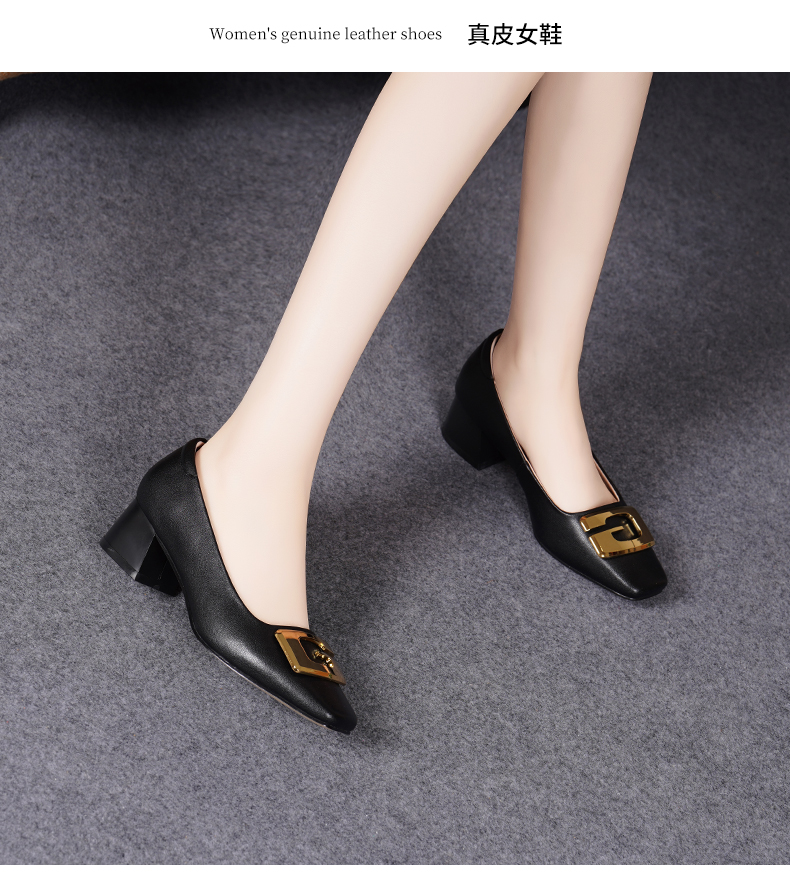 C8352 1620K GIÀY CAO GÓT NỮ JIARELA GÓT VUÔNG MÙA HÈ GIÀY DÉP NỮ DA BÒ G05 SẢN PHẨM MỚI