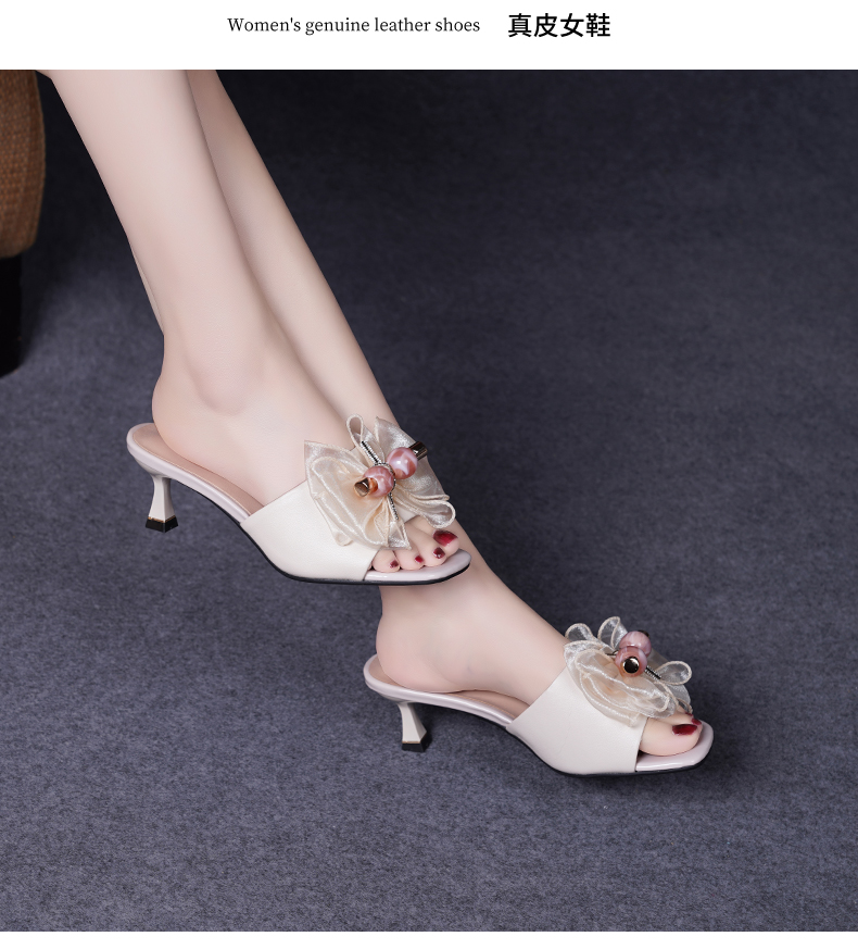 C8447 1520K GIÀY CAO GÓT NỮ JIARELA GÓT NHỌN MÙA HÈ GIÀY DÉP NỮ DA BÒ G04 SẢN PHẨM MỚI