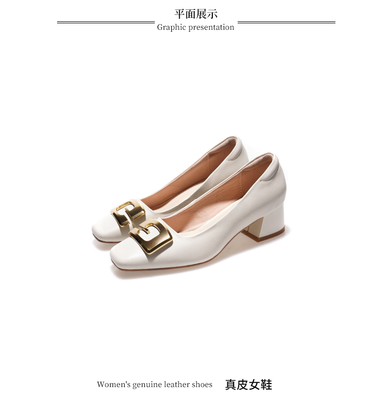 C8352 1620K GIÀY CAO GÓT NỮ JIARELA GÓT VUÔNG MÙA HÈ GIÀY DÉP NỮ DA BÒ G05 SẢN PHẨM MỚI