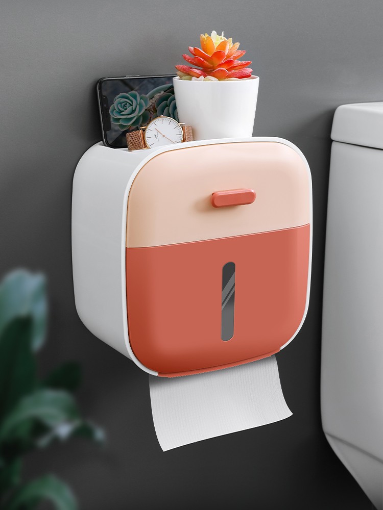 Toilet toilet tissue box Toilet paper shelf roll paper box free punching paper box toilet paper box paper towel holder