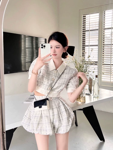 Плетеный костюм, юбка, летние штаны, платье, в стиле Шанель, французский стиль