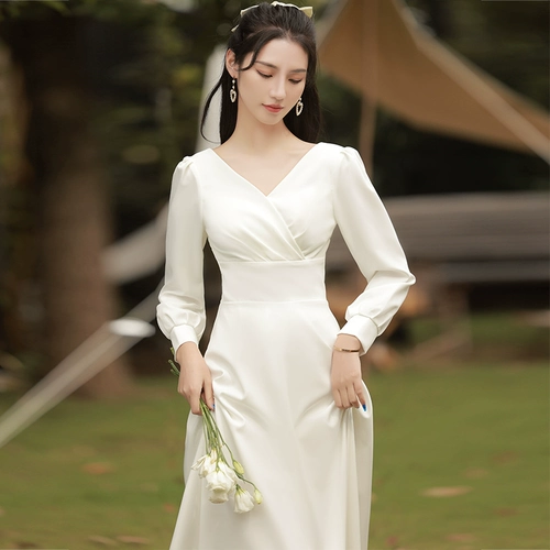 Вечернее платье, элитный демисезонный белый лонгслив, коллекция 2023