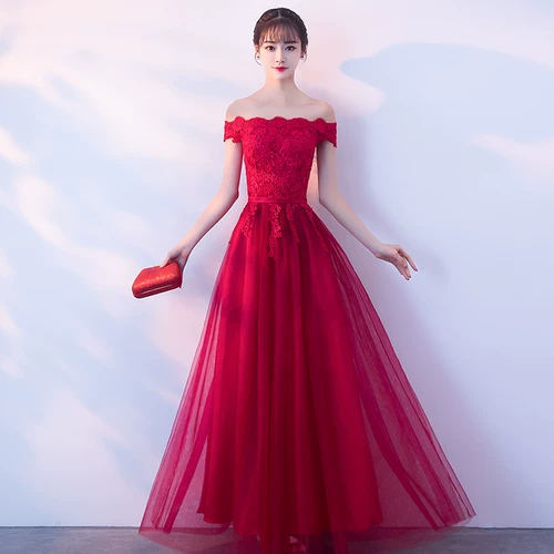 Красное длинное весеннее вечернее платье, 2020, открытые плечи