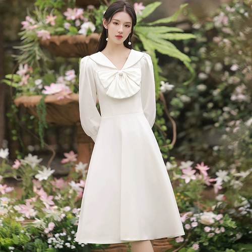 Элитное белое вечернее платье, V-образный вырез