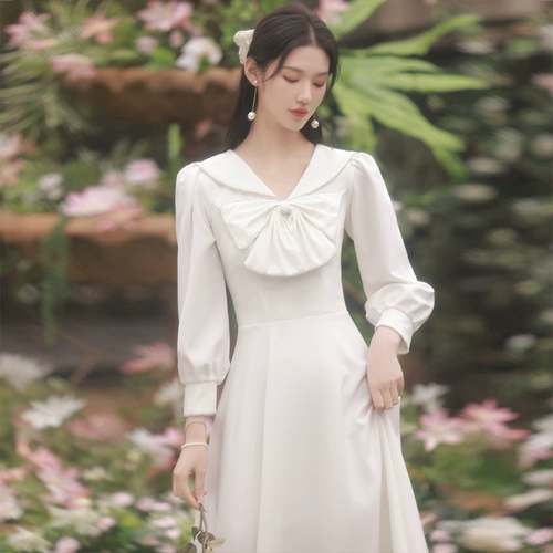 Элитное белое вечернее платье, V-образный вырез