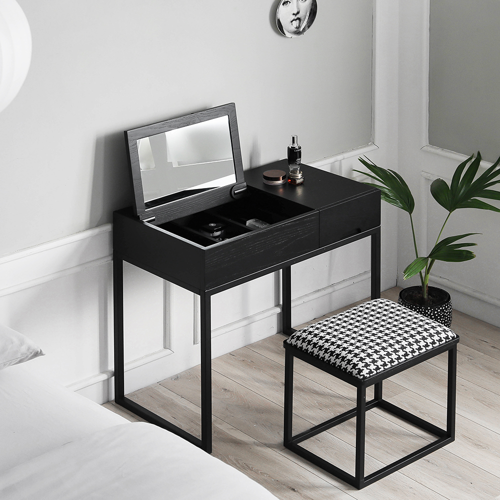 InYard Yioxy] black coffee dressing table bedroom dressing table