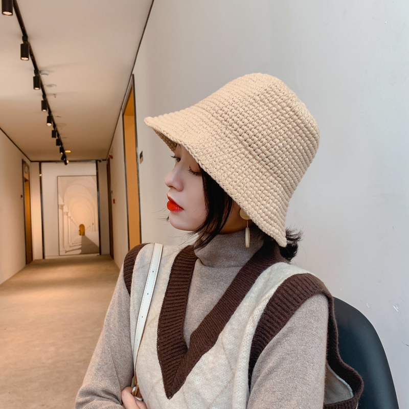 Hyuna with the same retro hand warm knitted hat autumn and winter Japanese Korean version of the tide wild shag net red fisherman hat