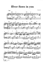 River flows in you your heart river simple version piano score stave solo score HD
