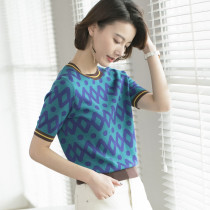 French Tianwire knitted shirt in 2022 new Lesser design sensation knitting knitting short sleeves