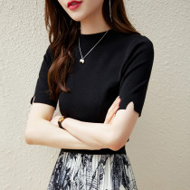 Small design semi - tall knife knife sweater tie - shirt in 2021 new five - sleeve thin coat