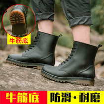 Fashion men and women Martin rain shoes adult waterproof rain boots female middle tube Korean non-slip outdoor thick wear-resistant water shoes