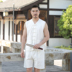 Trung Quốc Gió Tang nam Trung Quốc Top Vest Linen Armor edarey Summer Trung niên Grandpa Suit 