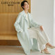 Thickened bathrobe double-sided 100 wool coat women's long 2023 autumn and winter suit collar loose large size slimming