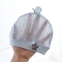 Newborn baby fetal hat 0 1 June newborn thin protective halogen door cap pure cotton breathable cover for the heart cap Summer