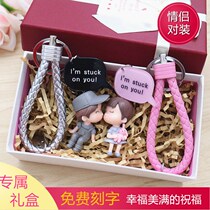 Couples keychain couple car to high-end fashion Net red Korean fairy lady men boutique tide
