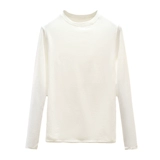 Белый бархатный приятный телу лонгслив, облегающий крой, в западном стиле, по фигуре